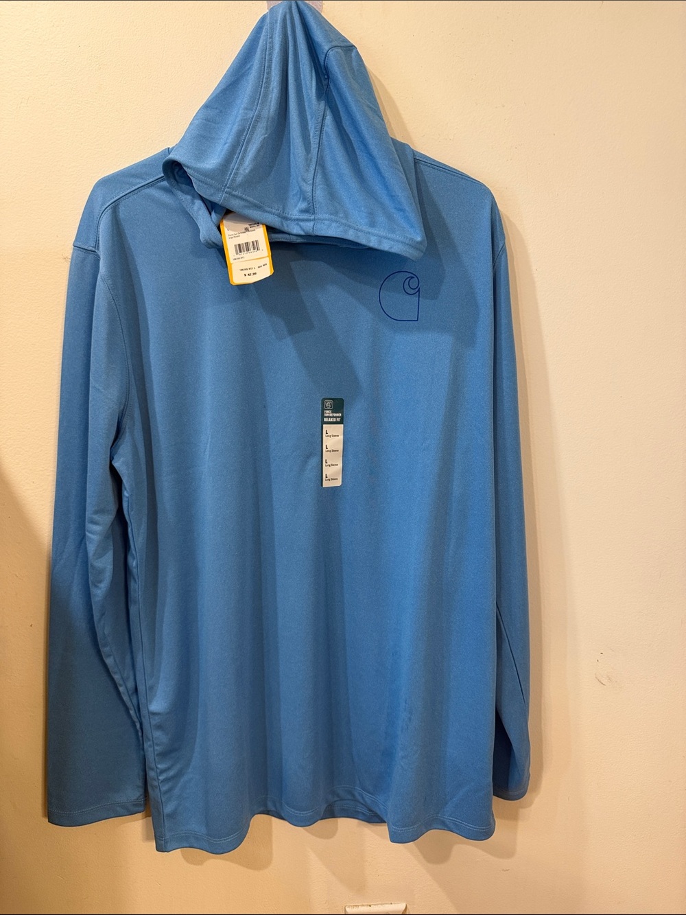 Carhartt Light Blue Hooded Performance Long-Sleeve Shirt
